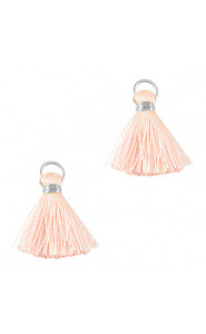 Mini Quaste 2cm - Silver-peachy rose